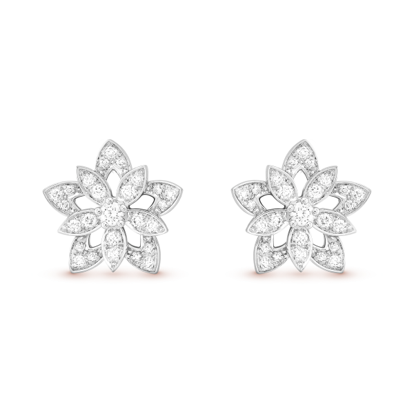 Lotus openwork earrings mini model